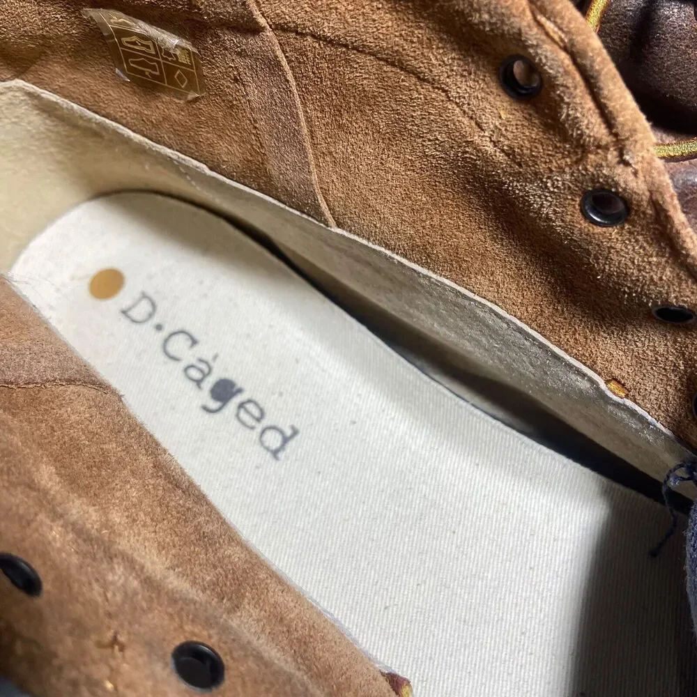 Dcaged High Top Lace Up Chukka Sneakers Men Shoes Sz 10 Blue Brown Canvas Suede